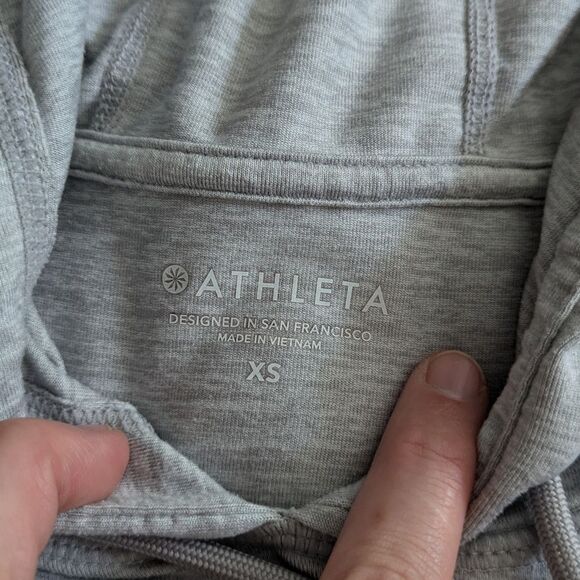 Athleta Presence Hoodie grey XS crop cropped top - Picture 11 of 11